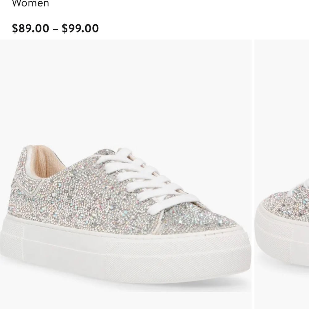 Silver Sparkle Platform Sneakers